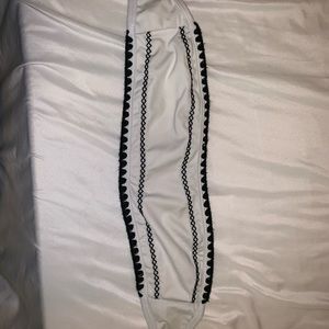 White and Black Strapless bikini